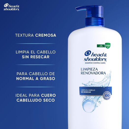 Shampoo Head & Shoulder Limpieza Renovadora 1 L, , large image number 4