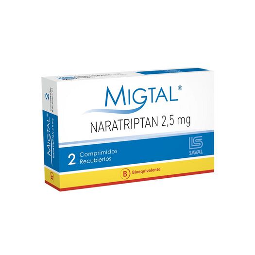 Migtal 2.5 mg x 2 Comprimidos Recubiertos, , large image number 0