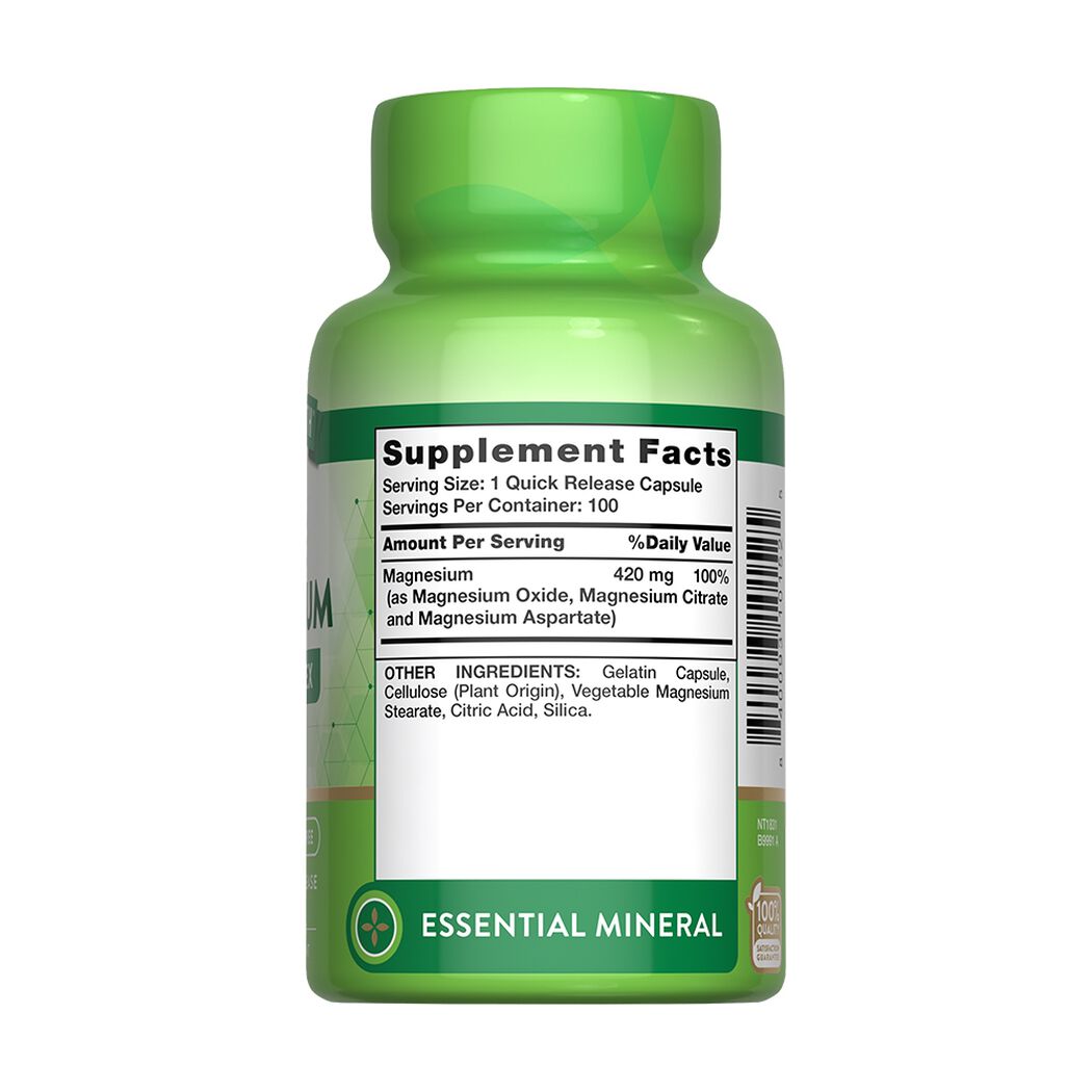 Triple Magnesio Complejo 3-en-1 100 C&aacute;psulas de R&aacute;pida Absorci&oacute;n, , large image number 1