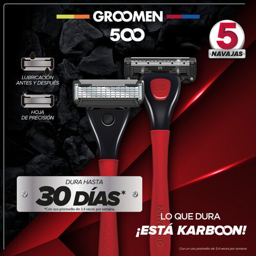 Máquina Afeitar 500 Groomen 12 Cartuchos, , large image number 2