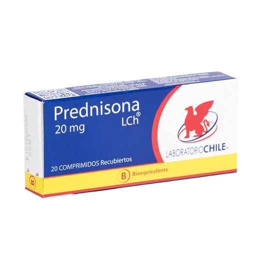 Prednisona 20 mg x 20 Comprimidos Recubiertos CHILE, , large image number 0