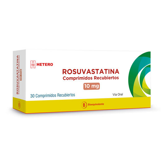 Rosuvastatina 10 mg x 30 Comprimidos Recubiertos HETERO, , large image number 0