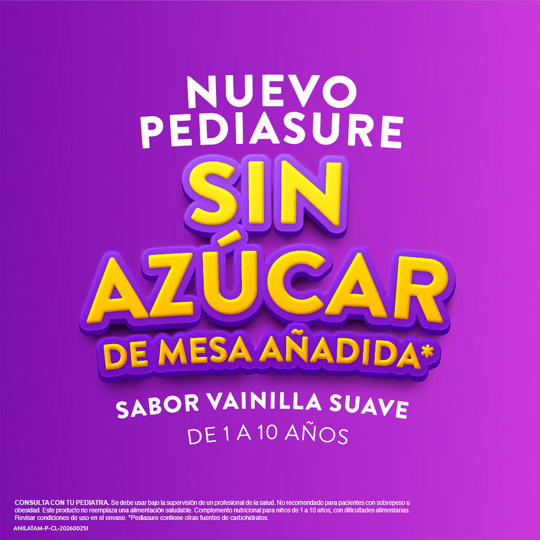 Pediasure Sin Sacarosa Vainilla Suave 850g, , large image number 1