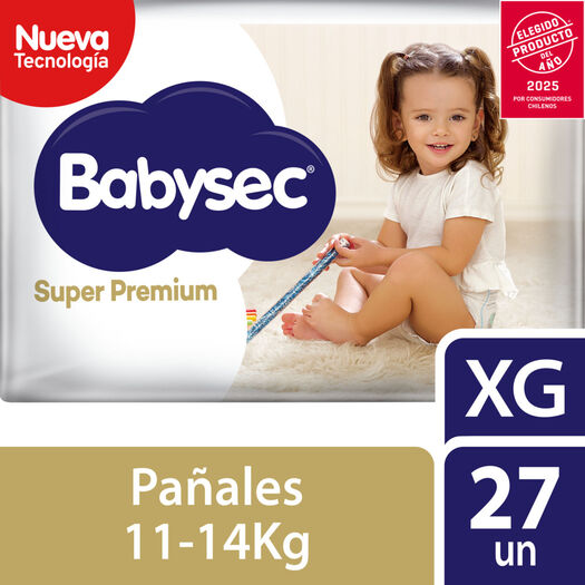Pañal babysec super premium xg 27 Unidades, , large image number 0