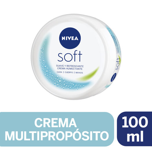 CREMA MULTIPROPOSITO NIVEA SOFT CARA MANOS CUERPO 100ML, , large image number 0