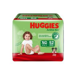 Pa&ntilde;ales Huggies Active Sec XG 52 un
