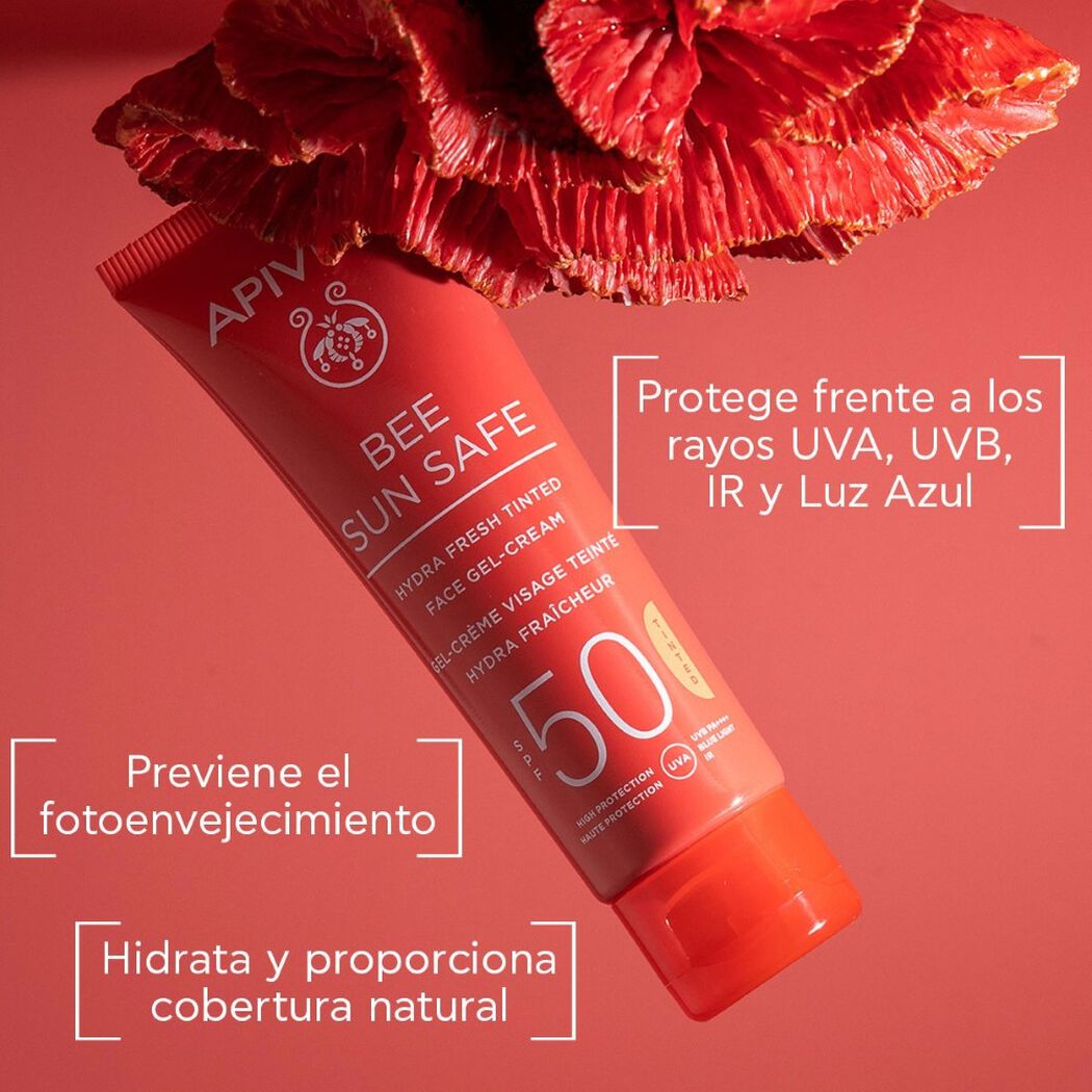 Protector Solar Apivita Bee Sun Safe Hydra Fresh SPF50 con Color 50 mL, , large image number 1