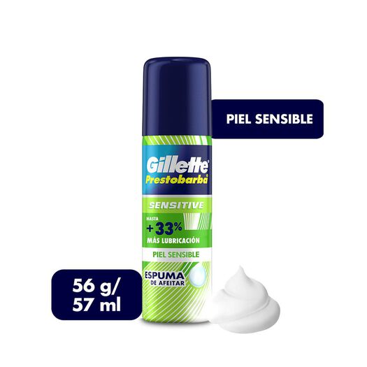Espuma De Afeitar Gillette Prestobarba Sensitive Para Piel Sensible, 57 Ml , , large image number 0