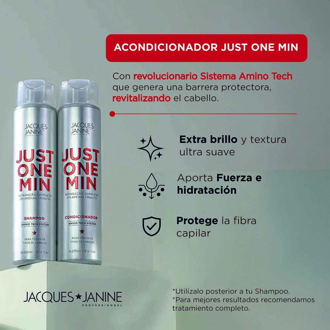 Acondicionador Jacques Janine Just One Minute Reparador 270ml, , large image number 2