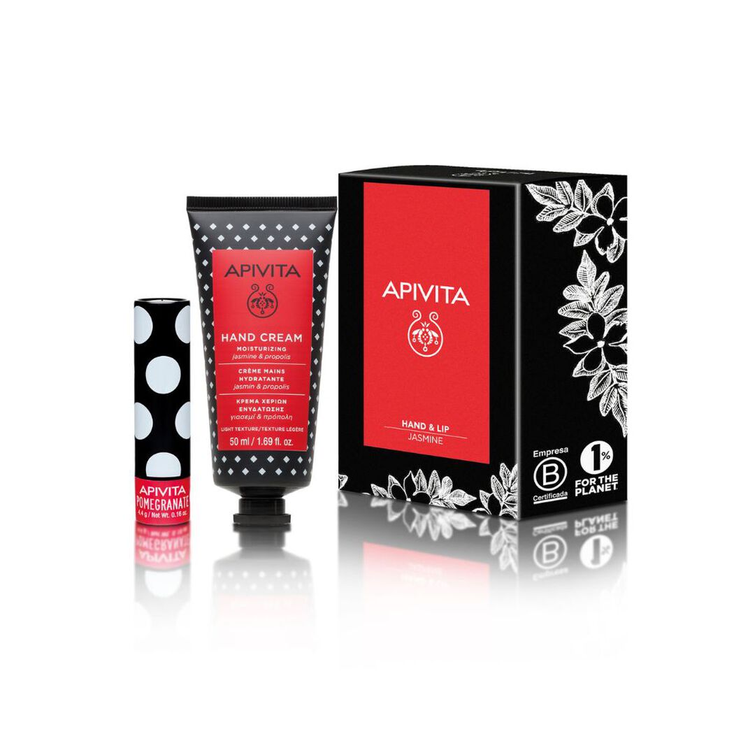 Set Crema de Manos Hidratante de Jazmín 50ml y Bálsamo Labial de Granada 4,4gr Apivita, , large image number 0