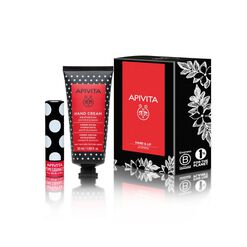 Set Crema de Manos Hidratante de Jazmín 50ml y Bálsamo Labial de Granada 4,4gr Apivita