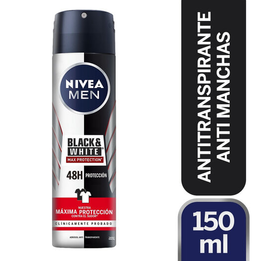Desodorante Nivea Men Spray Black&White Máxima Protección 150ml , , large image number 0