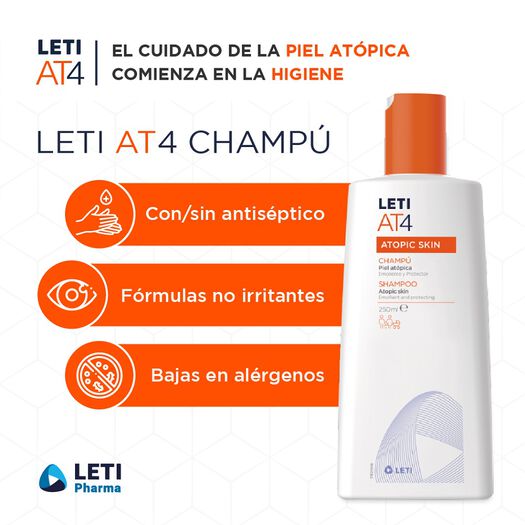 Leti At4 x 250 mL Shampoo Emoliente Y Protector, , large image number 2