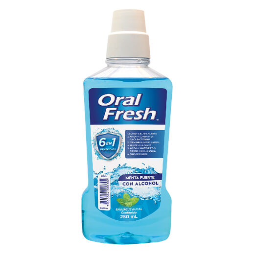 Enjuague Bucal con alcohol Oralfresh Menta Fuerte 250 ml, , large image number 0