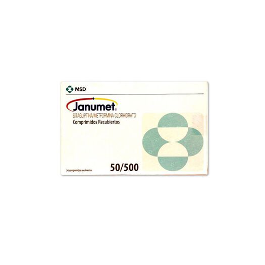 Janumet 50 mg/500 mg x 56 Comprimidos Recubiertos, , large image number 0