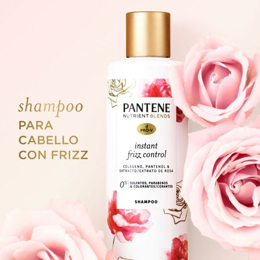 Shampoo Pantene Nutrient Blends Control De Frizz Instantáneo Colágeno, Pantenol & De Rosa 270 Ml, , large image number 1