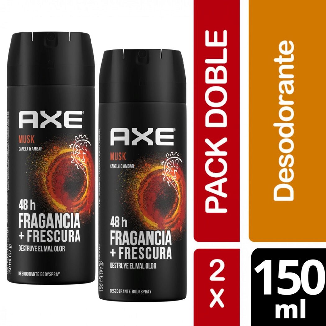 Desosdorante Axe Spray Musk Canela y Ambar 150 mL 2 un, , large image number 0