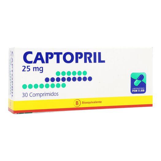 Captopril 25 mg x 30 Comprimidos MINTLAB CO SA, , large image number 0