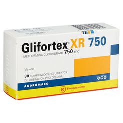 Glifortex XR 750 mg x 30 Comprimidos Recubiertos de Liberación Prolongada