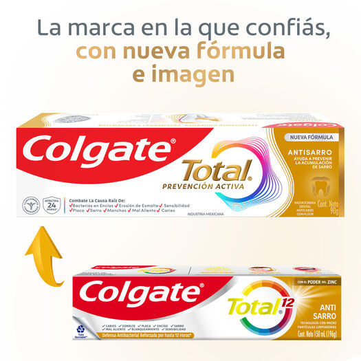 Pasta Dental Colgate Total Antisarro, con Flúor, 90GR, , large image number 3