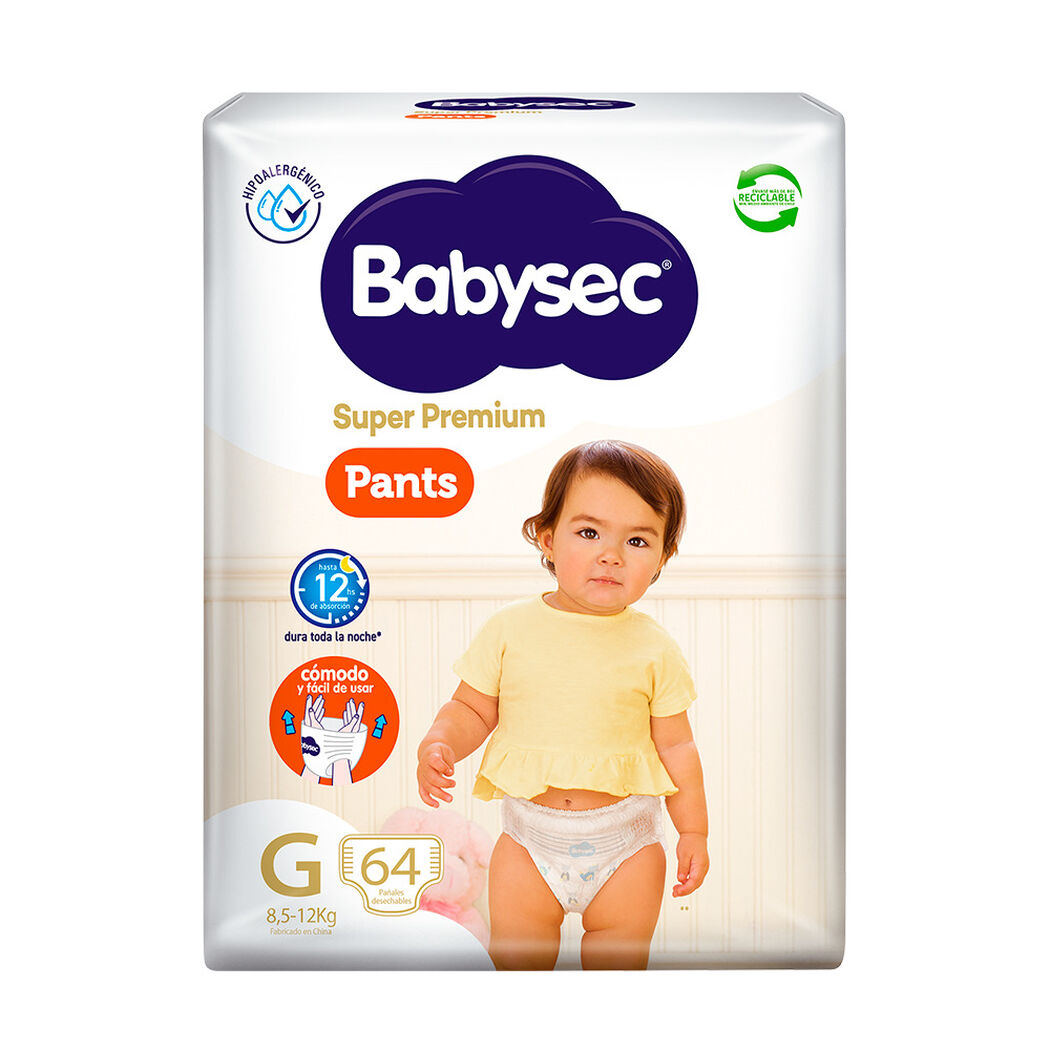 Pa&ntilde;ales Babysec Pants Super Premium G 64 un, , large image number 1