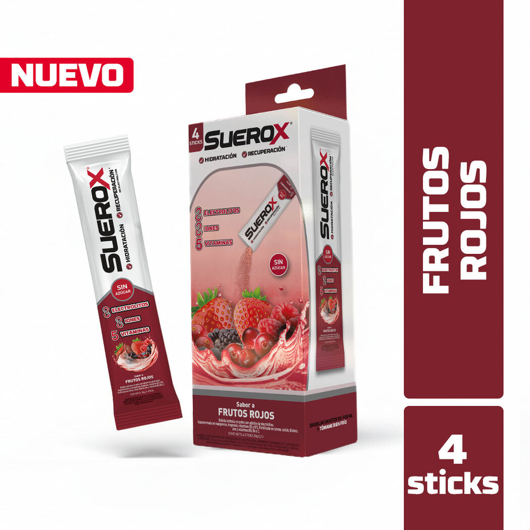 Suerox Polvo Ar&aacute;ndano Frutos Rojos Pack 4 Unidades de 80gr., , large image number 0