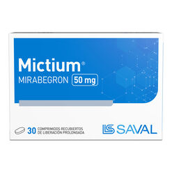 Mictium Mirabegron 50 mg 30 Comprimidos Recubiertos de Liberaci&oacute;n Prolongada