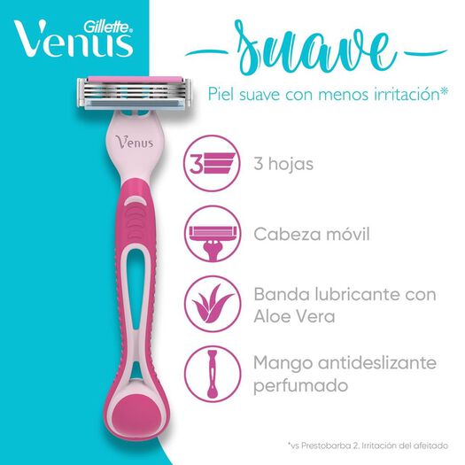 Máquina De Afeitar Desechable Gillette Venus Suave Con Aloe Vera, 2 Unidades, , large image number 1