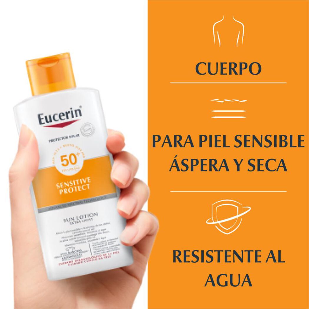 Protector Solar Eucerin Sensitive Protect Extra Light FPS50+ 400 mL, , large image number 3