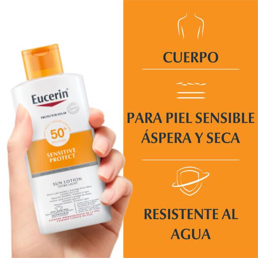 Protector Solar Eucerin Sensitive Protect Extra Light FPS50+ 400 mL, , large image number 3