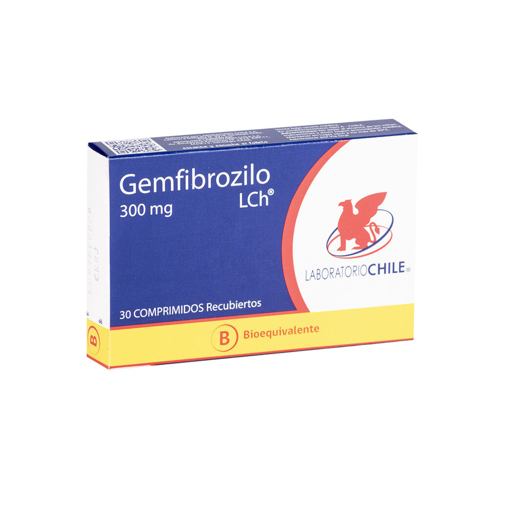 Gemfibrozilo 300 mg x 30 Comprimidos Recubiertos CHILE, , large image number 0