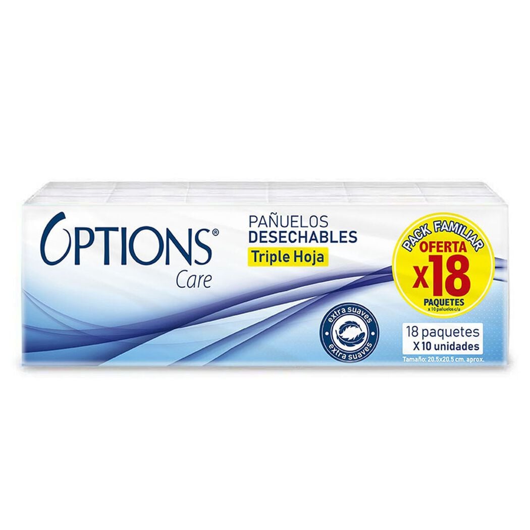 Pa&ntilde;uelos desechables triple hoja - Pack Familiar x 18 paquetes, , large image number 0