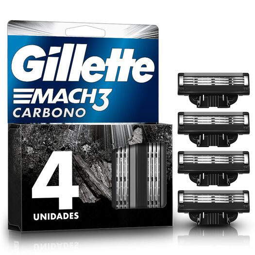 Repuesto para Máquina de Afeitar Gillette Mach3 Carbono 4 Un, , large image number 0