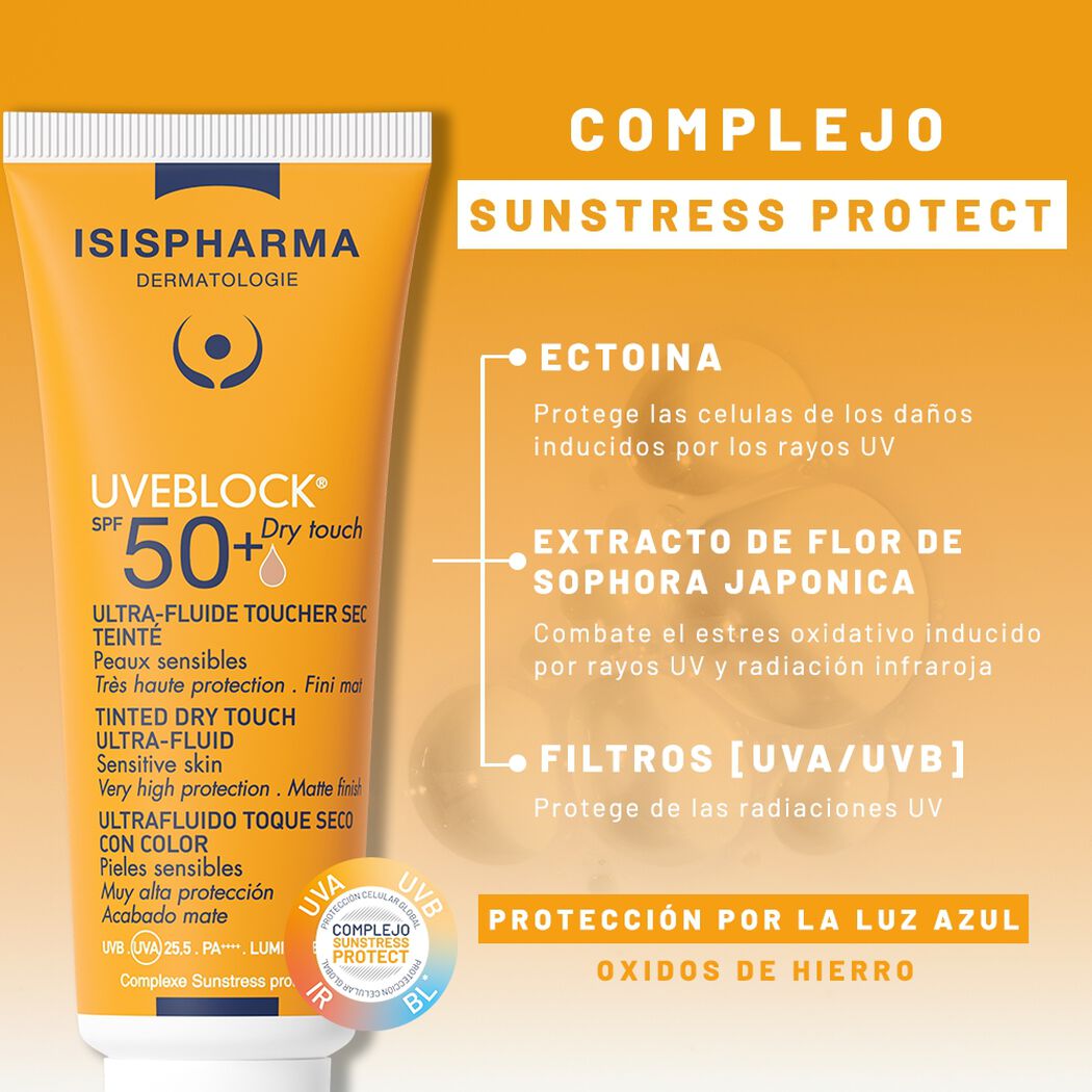 Uveblock Protector Solar FPS 50+ Textura Dry Touch Medium 40 mL, , large image number 3