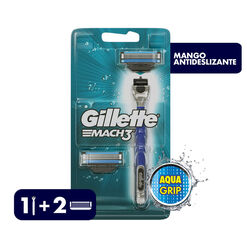 Máquina de Afeitar Gillette Mach3 Aqua Grip + Repuesto 1un