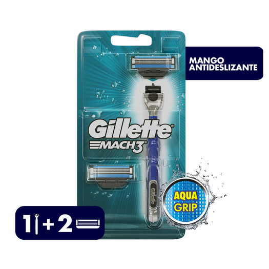 Máquina de Afeitar Gillette Mach3 Aqua Grip + Repuesto 1un, , large image number 0