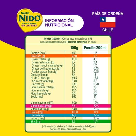 Leche en Polvo Nido Semidescremada Sin Lactosa 1350g , , large image number 3