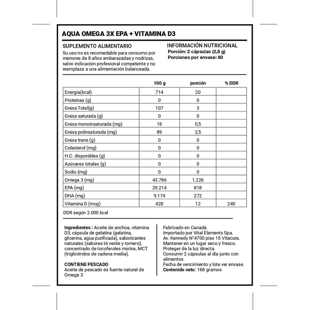 Omega 3 Aquaomega Extra Forte x 120 c&aacute;psulas, , large image number 3