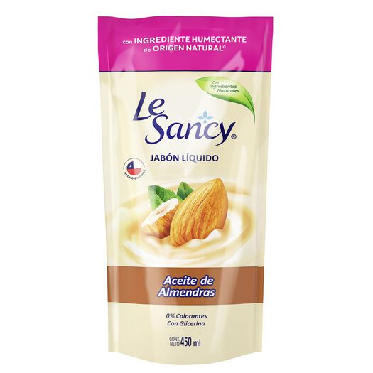 Jabón Le Sancy Doypack Almendra 450 mL, , large image number 1
