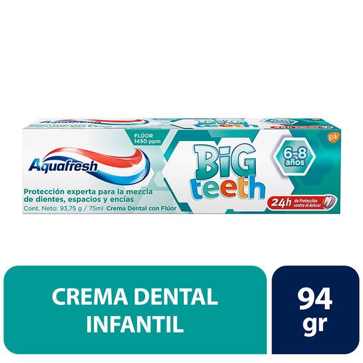 Pasta Dental Aquafresh Infantil Big Teeth 110 g, , large image number 0