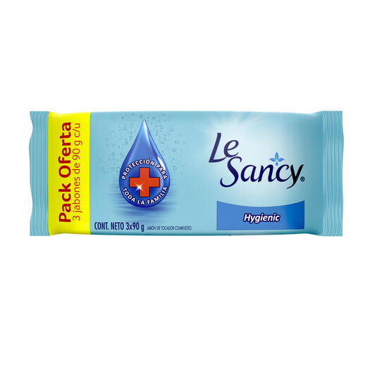 Le Sancy Jabón barra Hygienic 3unid. de 90gr, , large image number 1