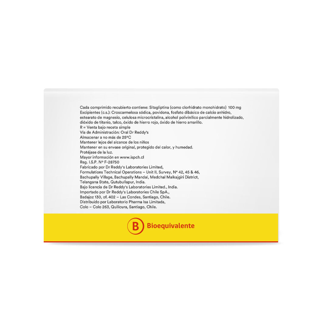 Sitareddys 100 mg 28 Comprimidos Recubiertos, , large image number 1