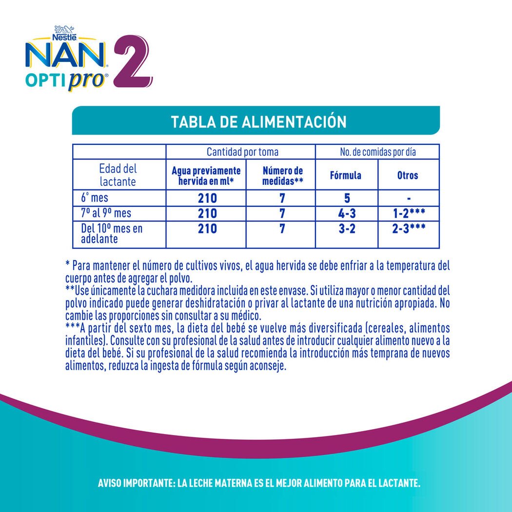 F&oacute;rmula Infantil Nan 2 Optipro 800 g, , large image number 3