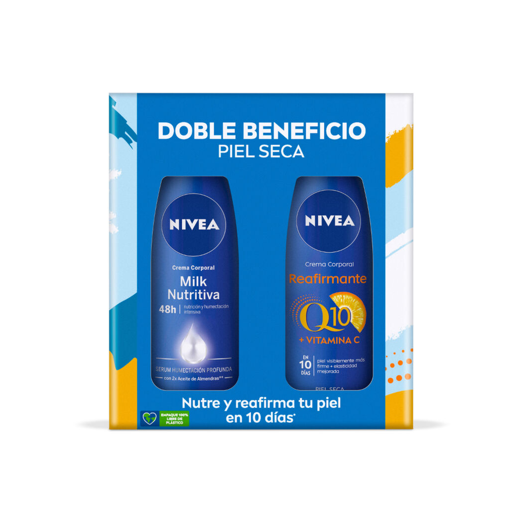 Pack Nivea Crema Corporal Milk Nutritiva 400Ml + Q10 Reafirmante Piel Seca 400Ml, , large image number 1
