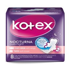 Toalla Higiénica Kotex Con Alas Nocturna 8 un