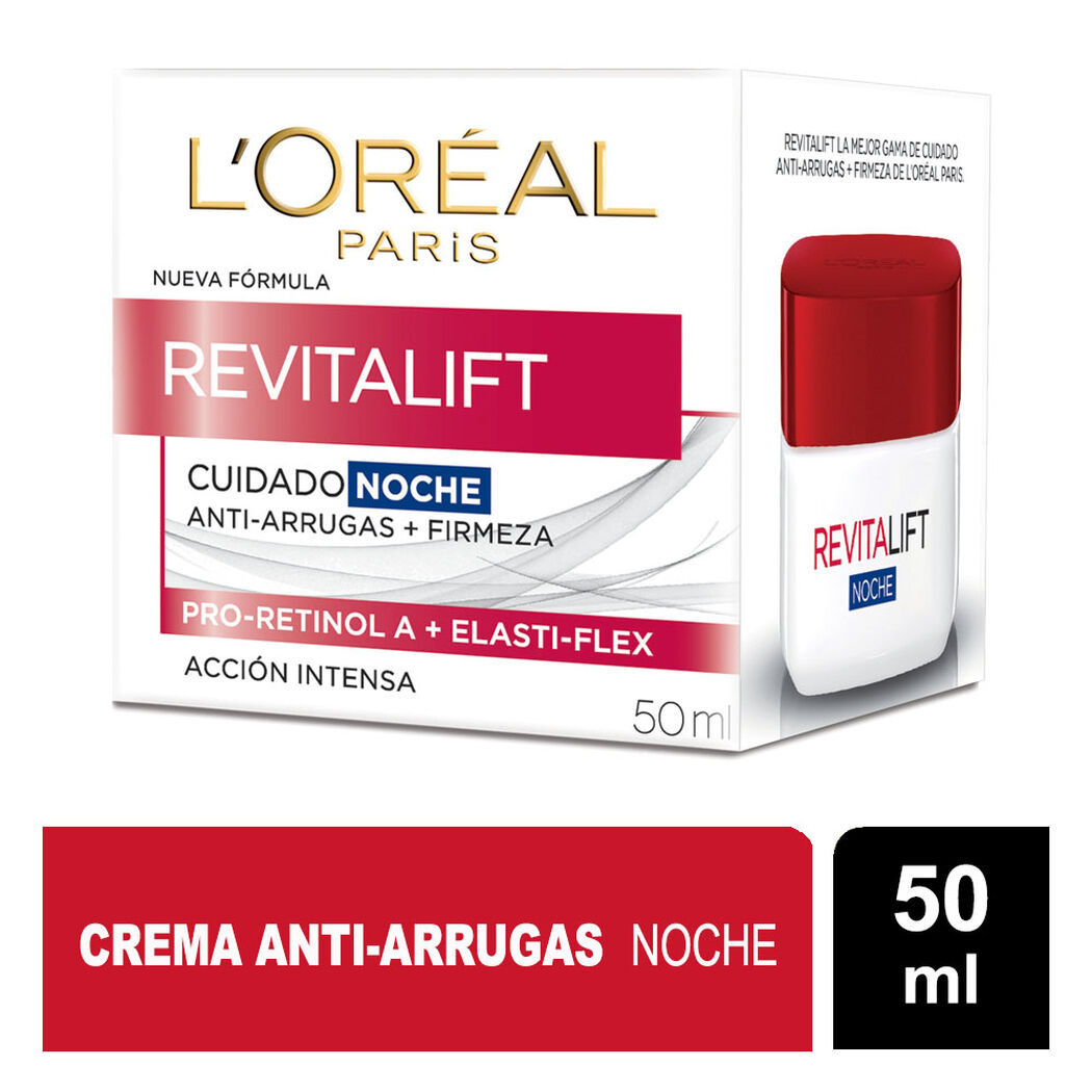 Loreal Crema Antiarrugas Revitalift Noche x 50 mL, , large image number 0