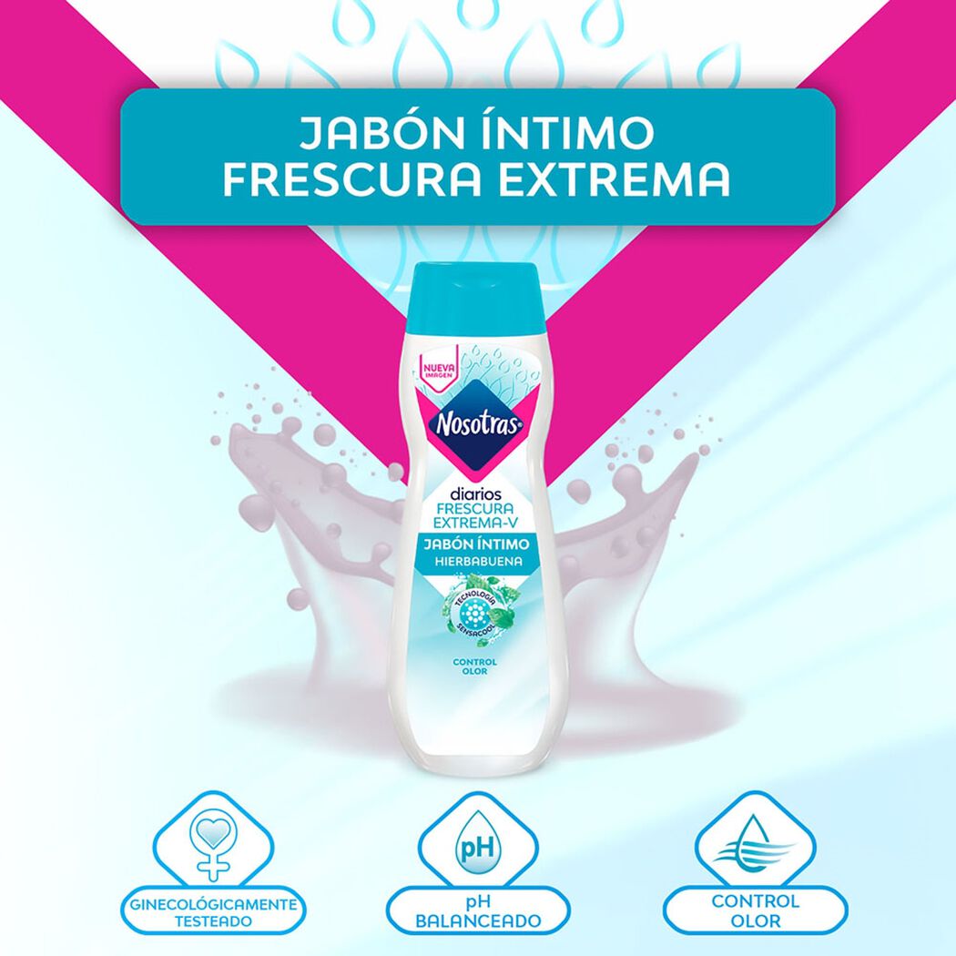 Jab&oacute;n L&iacute;quido &Iacute;ntimo Nosotras Frescura Extrema Hierbabuena 150 mL, , large image number 2