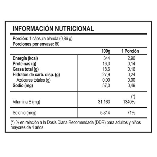 Vitaday Vitamina E+Selenio 60 Cápsulas Blandas, , large image number 1