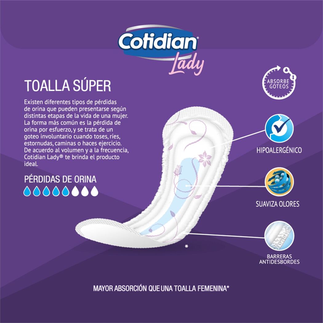 Toalla Super Cotidian Lady 28Un, , large image number 2