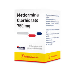 Metformina LP 750 mg x 30 Comprimidos de Liberación Prolongada ASCEND